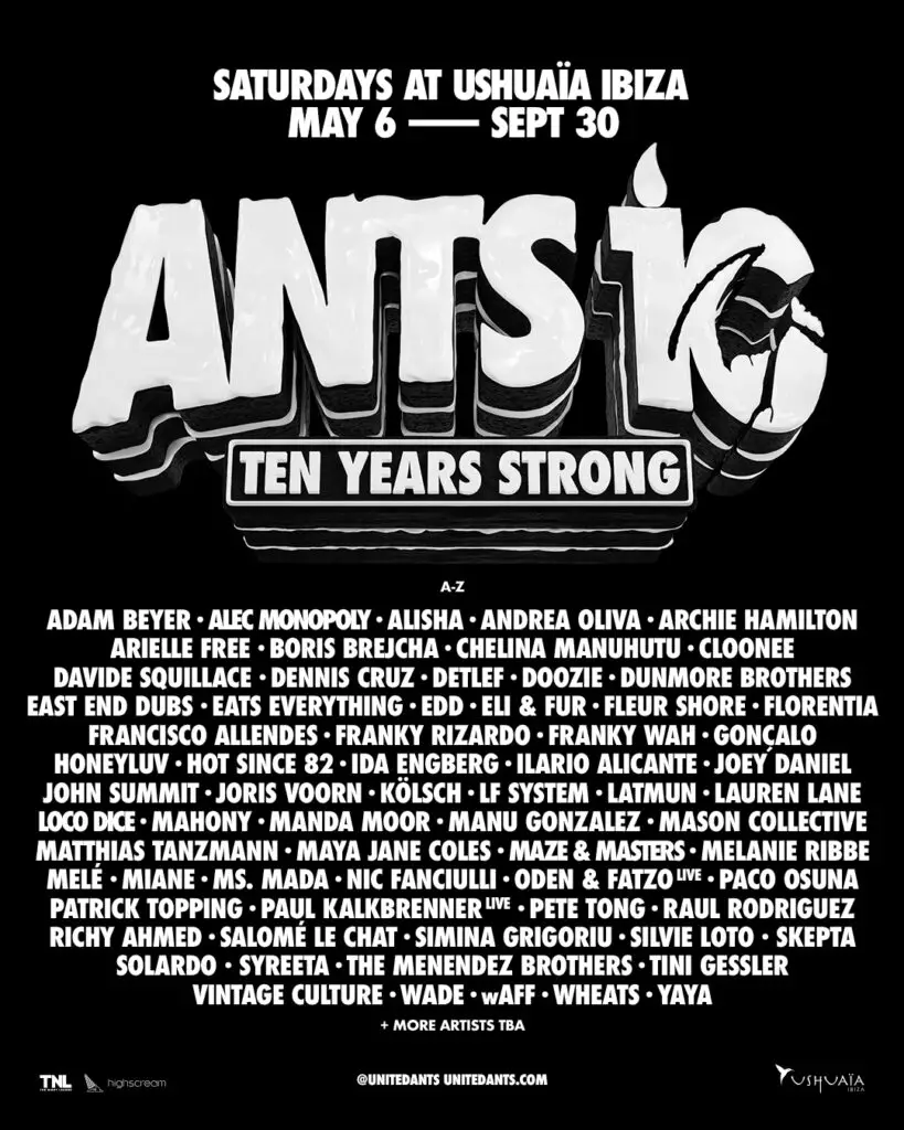 Ushuaïa Ibiza Announces ANTS Season 2023 Lineup