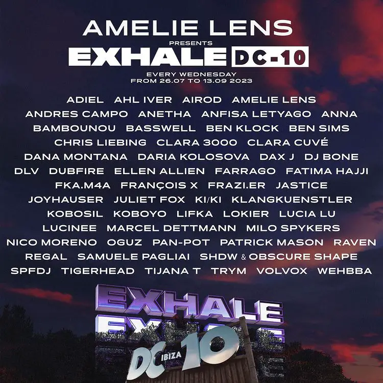 Exhale Ibiza Line Up