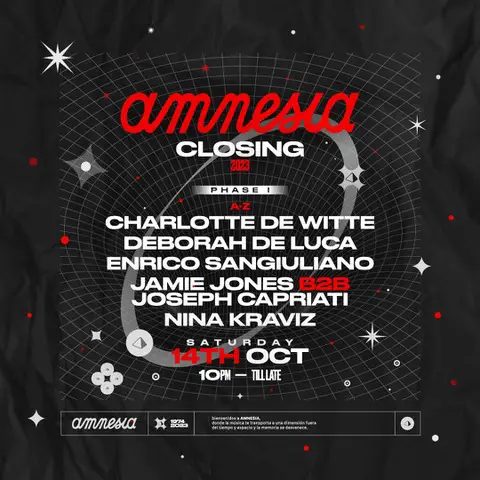 Flyer Amnesia Closing Party