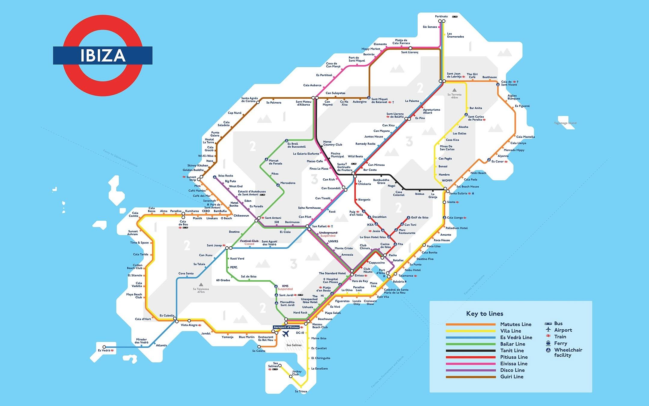 What Would Happen If Ibiza Had A Metro? Ibiza Tube Map 2025 Reveals The Idea