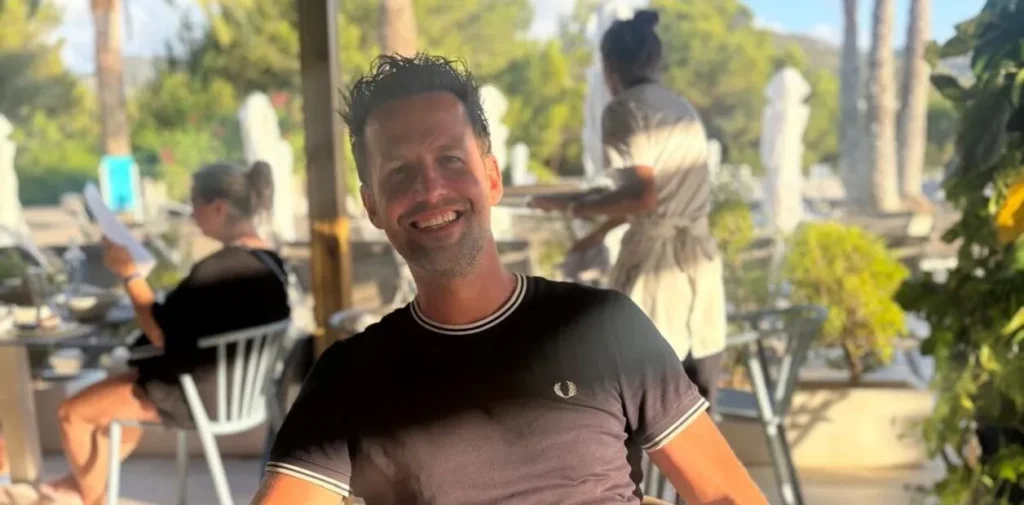David before the accident in Ibiza