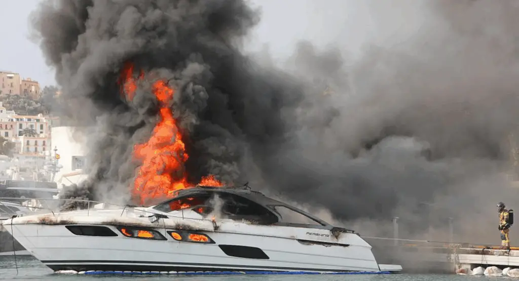 Massive Yacht Fire In Ibiza Port Sends Flames Over Marina Ibiza