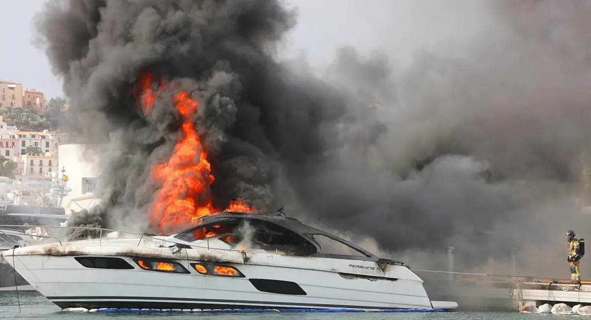 Massive Yacht Fire In Ibiza Port Sends Flames Over Marina Ibiza